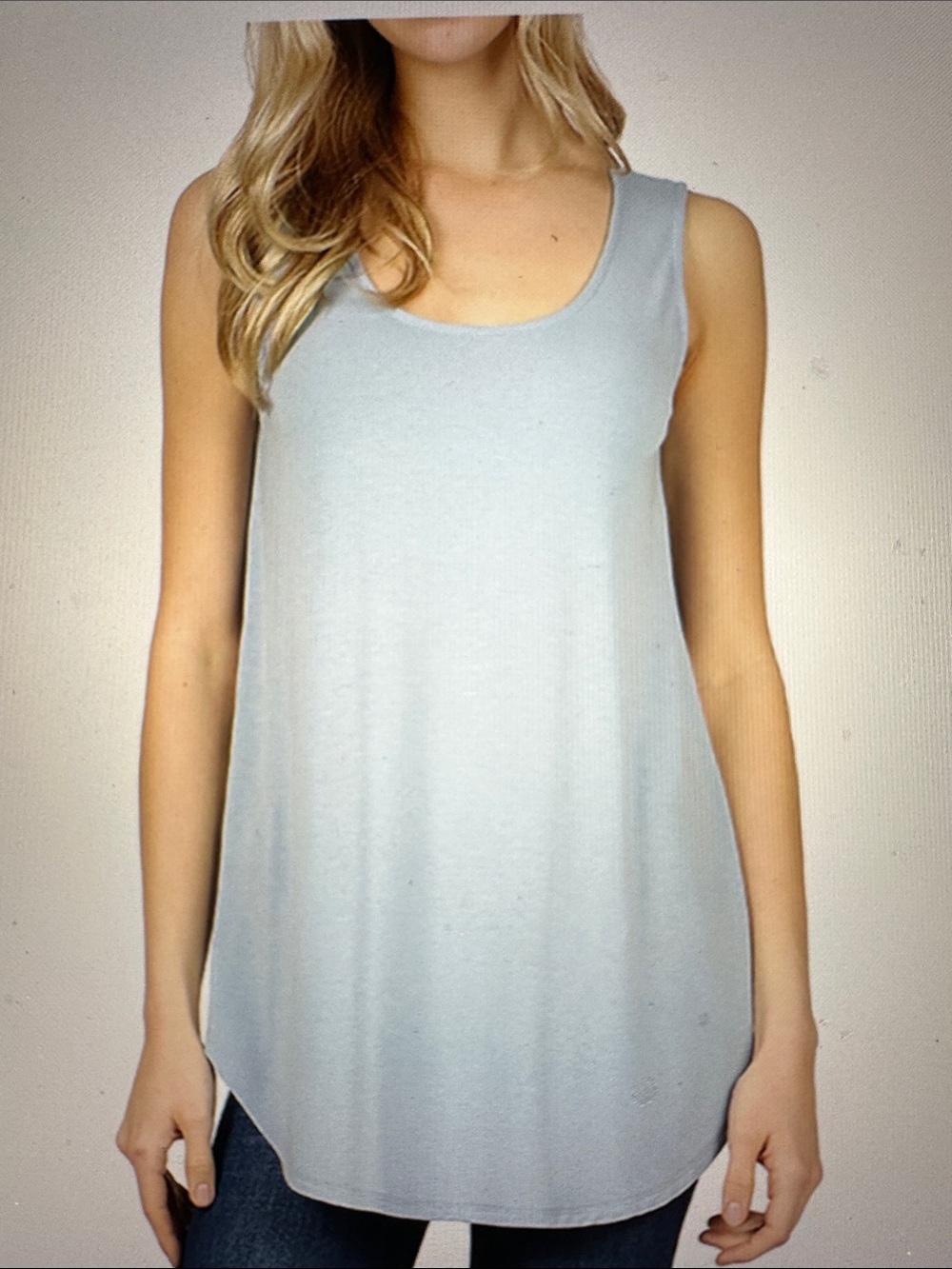 Zenana Outfitters Pale Blue Scoop Neck Tank